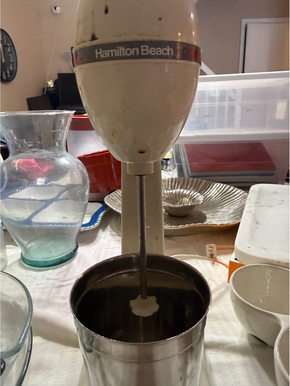 Vintage Hamilton Beach DrinkMaster 727-5 Milkshake Mixer Malt Machine Stainless